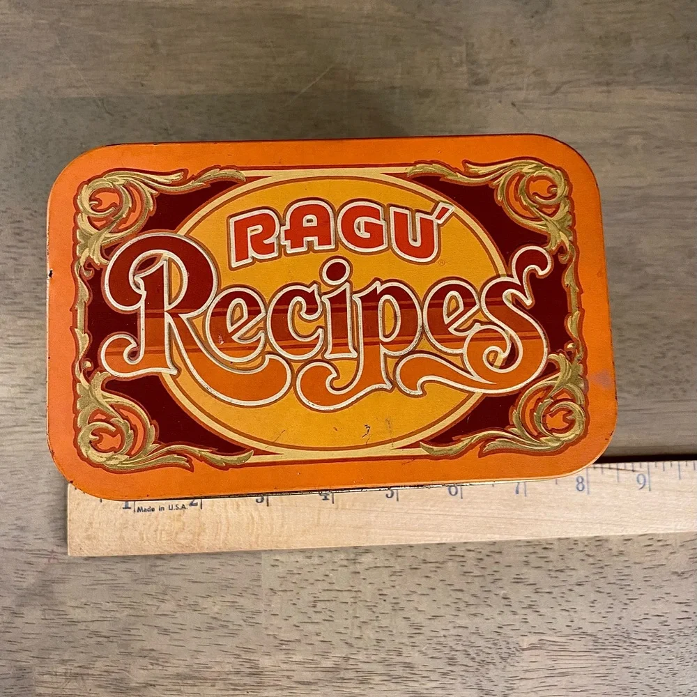 RAGU Recipes Tin Vintage 80s Metal Box Made In England Empty 6